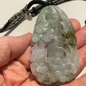 Certified Grade A- Green Jade Pendant Necklace